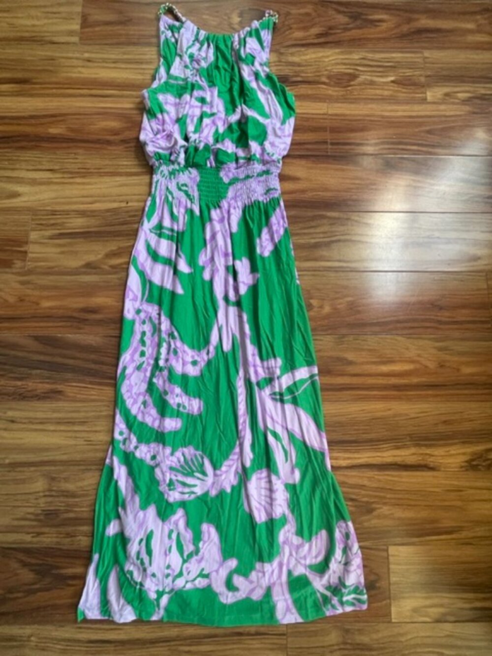 Lilly Pulitzer Women's Floral Maxi Dress, Green White, Size S - Picture 1 of 6